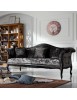 MOBILI 2G - Divano classico 3 posti barocco imbottito legno nero 220X82X96 vista frontale