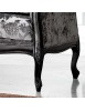 MOBILI 2G - Divano classico 3 posti barocco imbottito legno nero 220X82X96 vista frontale gambe