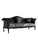 MOBILI 2G - Divano classico 3 posti barocco imbottito legno nero 220X82X96 vista frontale