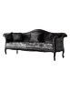 MOBILI 2G - Divano classico 3 posti barocco imbottito legno nero 220X82X96 vista frontale