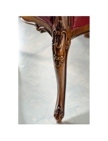 MOBILI 2G - Divano classico 2 posti legno imbottito tessuto senape 123X62X90 VISTA FRONTALE GAMBA