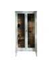 MOBILI 2G - Vetrina classica 2 porte legno bianco shabby 83X36X170 vista frontale