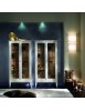 MOBILI 2G - Vetrina classica 2 porte legno bianco shabby 83X36X170 vista frontale