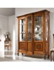 MOBILI 2G - Vetrina classica 2 porte legno intarsio bassano 163X45X207 VISTA FRONTALE