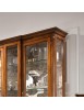 MOBILI 2G - Vetrina classica 2 porte legno intarsio bassano 163X45X207 VISTA FRONTALE CAPPELLO