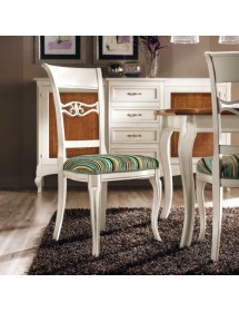 MOBILI 2G - Soggiorno classico legno intarsio finitura bassano vista frontale sedia