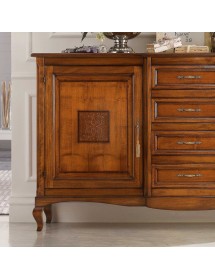 MOBILI 2G - Soggiorno classico legno intarsio finitura bassano vista frontale credenza