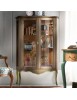 MOBILI 2G - Vetrina classica 2 porte legno shabby 100X40X150 vista frontale