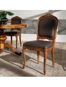 Sedia classica legno imbottita ecopelle bassano 50x55x102