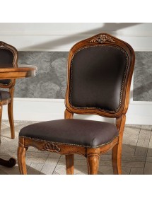 Sedia classica legno imbottita ecopelle bassano 50x55x102