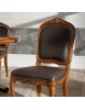 Sedia classica legno imbottita ecopelle bassano 50x55x102