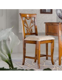 MOBILI 2G - Sedia classica legno imbottita tessuto ecopelle bassano 46x46x94 vista frontale
