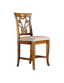 MOBILI 2G - Sedia classica legno imbottita tessuto ecopelle bassano 46x46x94 vista frontale