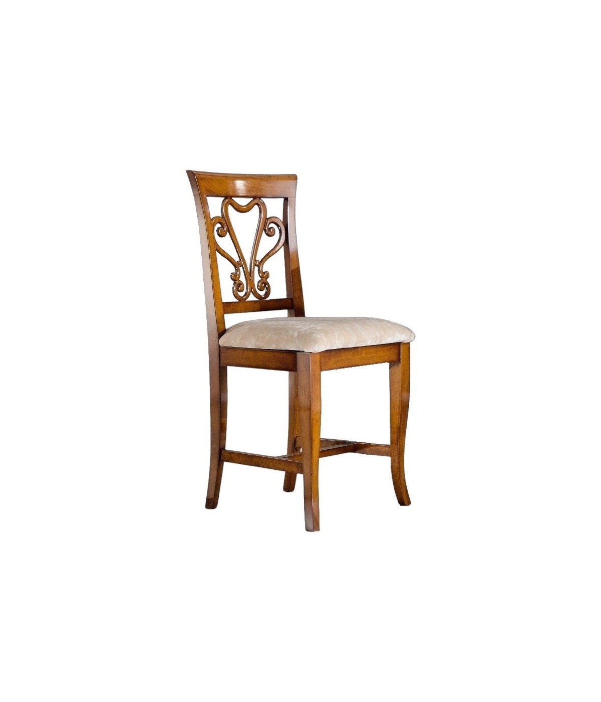 MOBILI 2G - Sedia classica legno imbottita tessuto ecopelle bassano 46x46x94 vista frontale