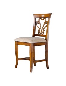 MOBILI 2G - Sedia classica legno imbottita tessuto ecopelle bassano 46x46x94 vista frontale