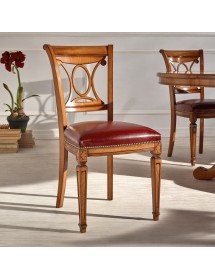 Sedia classica legno imbottita ecopelle bassano 48x60x95