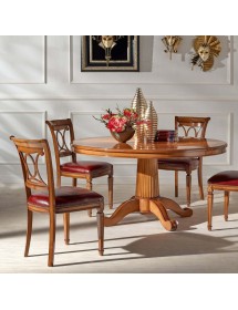 Sedia classica legno imbottita ecopelle bassano 48x60x95