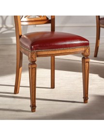Sedia classica legno imbottita ecopelle bassano 48x60x95