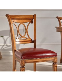Sedia classica legno imbottita ecopelle bassano 48x60x95