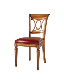 Sedia classica legno imbottita ecopelle bassano 48x60x95