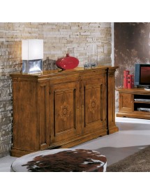 MOBILI 2G - Soggiorno classico completo legno intarsio finitura bassano vista frontale