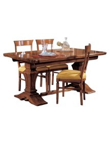 MOBILI 2G - Tavolo rettangolare classico legno Intarsio bassano 180x100x80 vista frontale