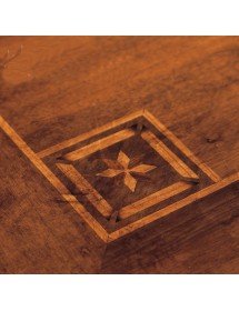 MOBILI 2G - Tavolo quadrato allungabile classico intarsio stella bassano 128X128x80 vista frontale intarsio