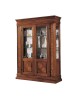 MOBILI 2G - Vetrina classica 2 porte legno intarsio noce 158X53X215 vista frontale