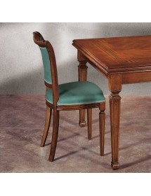 MOBILI 2G - Sedia classica sagomata imbottita legno tinta bassano 49x55x96 vista laterale