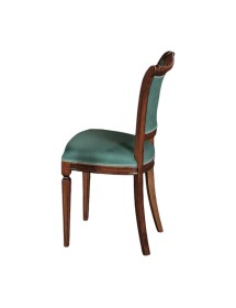 MOBILI 2G - Sedia classica sagomata imbottita legno tinta bassano 49x55x96 vista laterale