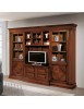 MOBILI 2G - Parete Attrezzata porta tv Classica Legno tinta noce 312X45X238 vista frontale