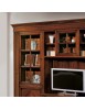 MOBILI 2G - Parete Attrezzata porta tv Classica Legno tinta noce 312X45X238 vista frontale cappello