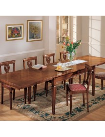 MOBILI 2G - Tavolo allungabile rettangolare classico finitura bassano 180X90x78 vista laterale