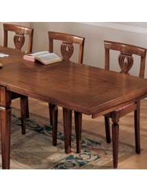 MOBILI 2G - Tavolo allungabile rettangolare classico finitura bassano 180X90x78 vista laterale allunghe