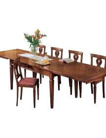 MOBILI 2G - Tavolo allungabile rettangolare classico finitura bassano 180X90x78 vista laterale