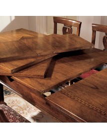 MOBILI 2G - Tavolo allungabile rettangolare classico greca bassano 160X90x78 vista laterale allunghe centrali