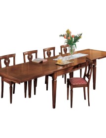 MOBILI 2G - Tavolo allungabile rettangolare classico greca bassano 160X90x78 vista laterale