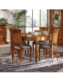 MOBILI 2G - Tavolo rotondo allungabile legno massello bassano 140x140x78 vista frontale