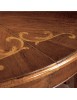 MOBILI 2G - Tavolo rotondo allungabile legno massello bassano 140x140x78 vista laterale intarsio