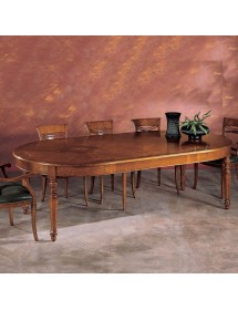 MOBILI 2G - Tavolo rotondo allungabile legno massello bassano 140x140x78 vista laterale aperto