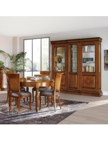 MOBILI 2G - Sedia classica paglia di vienna imbottita legno tinta bassano 48x58x97 vista laterale