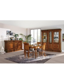 MOBILI 2G - Sedia classica paglia di vienna imbottita legno tinta bassano 48x58x97 vista laterale