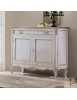 MOBILI 2G - Soggiorno barocco legno shabby bianco Venezia oro argento vista frontale credenza