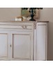 MOBILI 2G - Soggiorno barocco legno shabby bianco Venezia oro argento vista frontale credenza