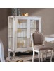 MOBILI 2G - Soggiorno barocco legno shabby bianco Venezia oro argento vista frontale vetrina