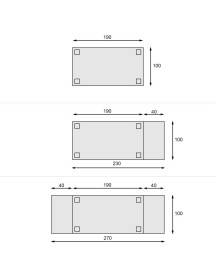 MOBILI 2G - Soggiorno barocco legno shabby bianco Venezia oro argento vista frontale misure tavolo aperto