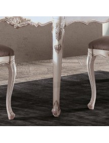 MOBILI 2G - Soggiorno barocco legno shabby bianco Venezia oro argento vista frontale tavolo