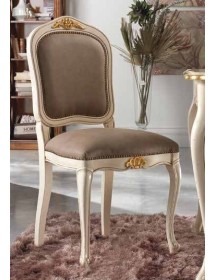 MOBILI 2G - Soggiorno barocco legno shabby bianco Venezia oro argento vista sedia