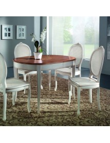 MOBILI 2G - Sedia classica ovalina paglia di vienna legno shabby bianco 49x55x104 VISTA FRONTALE