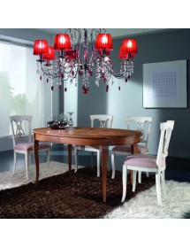 MOBILI 2G - Sedia classica imbottita tessuto shabby bianco 48x54x94 vista laterale